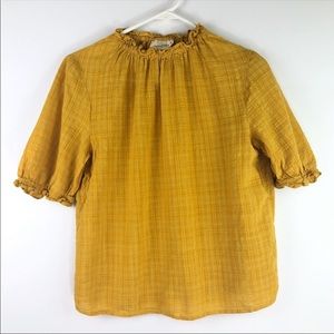 Universal Thread Mustard Cinched Neck Line Blouse.